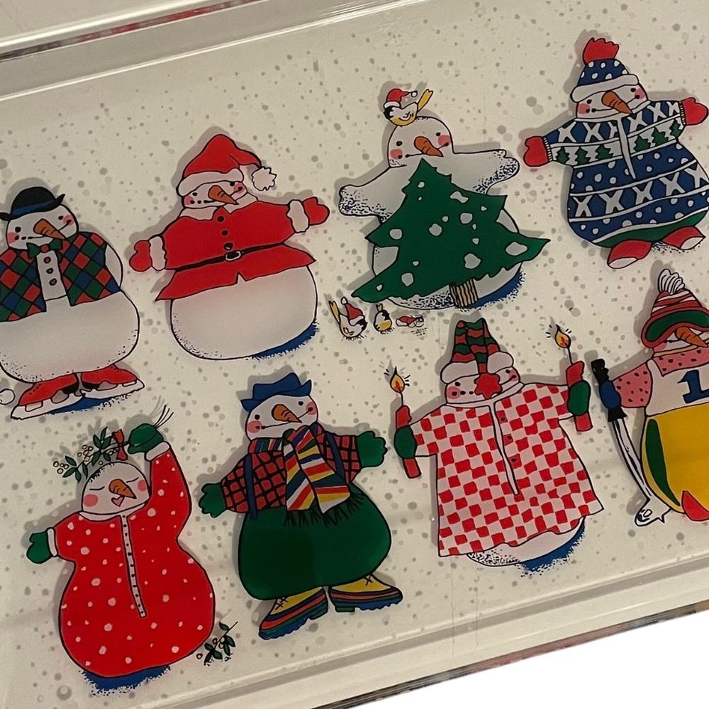 Department 56 Acrylic Christmas Snowman‎ Serving Tray - Picture 2 of 5
